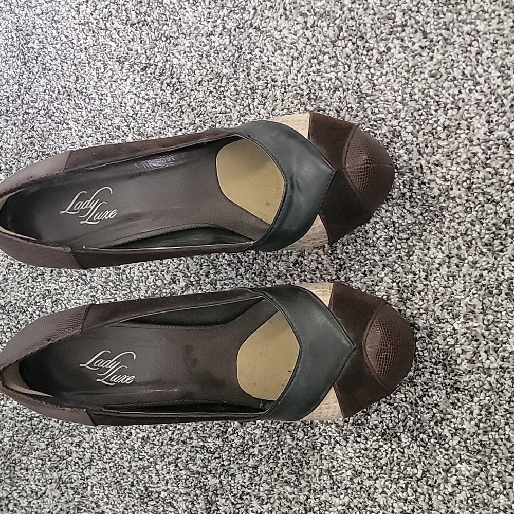 Brown high heels